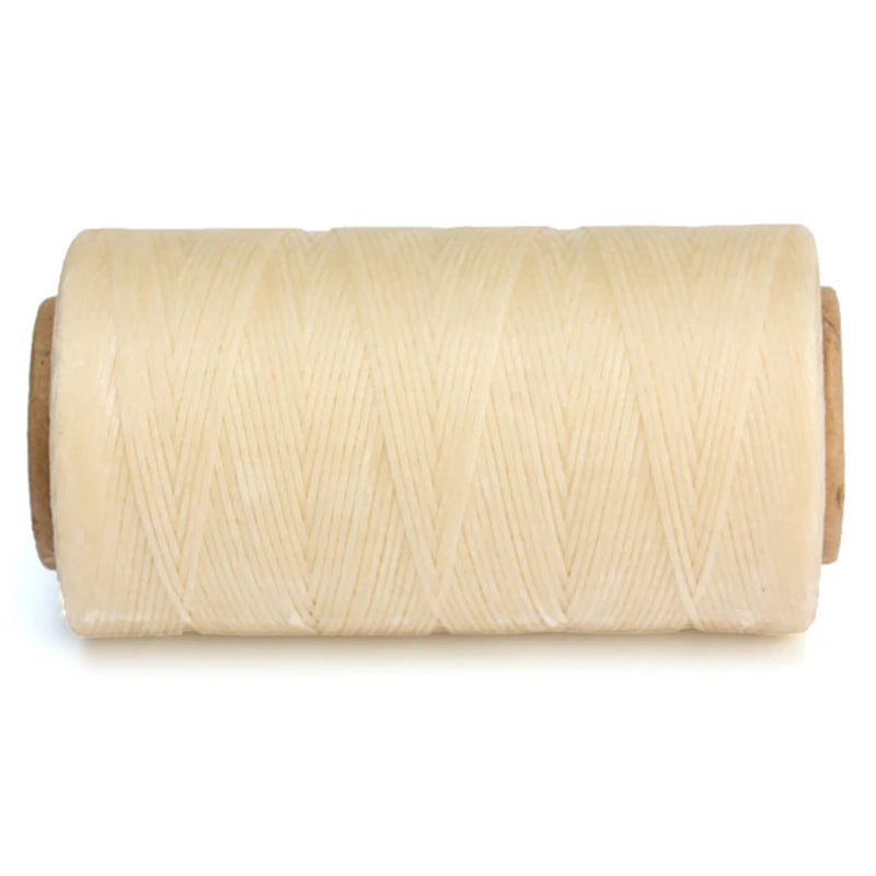 High Quality Durable 240 Meters 1mm 150D Leather Waxed Thread Cord for DIY Handicraft Tool Hand Stitching Thread - Beige