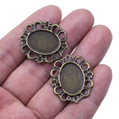 Pendants Wraps Metal Crafts Connectors Rose Flower Filigree Flower For Embellishments Scrapbooking Jewelry DIY Accessories - 