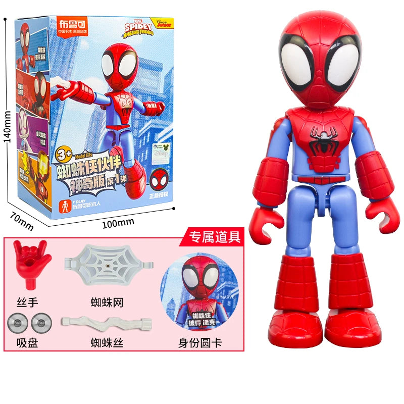 Original Blokees The Amazing Spider-Man Miles Morales Gwen Black Panther Action Figure Blind Box Anime Model Doll Kids Toy Gi