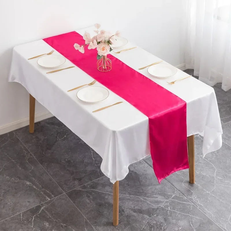Satin Table Runner Wedding Decoration For Modern Birthday Party Hotel Show Banquet Luxury Design Nice Pattern Wholesale - Fuc