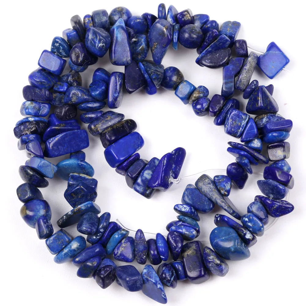 Natural Stone Chips Beads 3-5-8-12mm Irregular Gravel Beads For Jewelry Making Freeform Beads Diy Necklace Bracelet 15'' - La