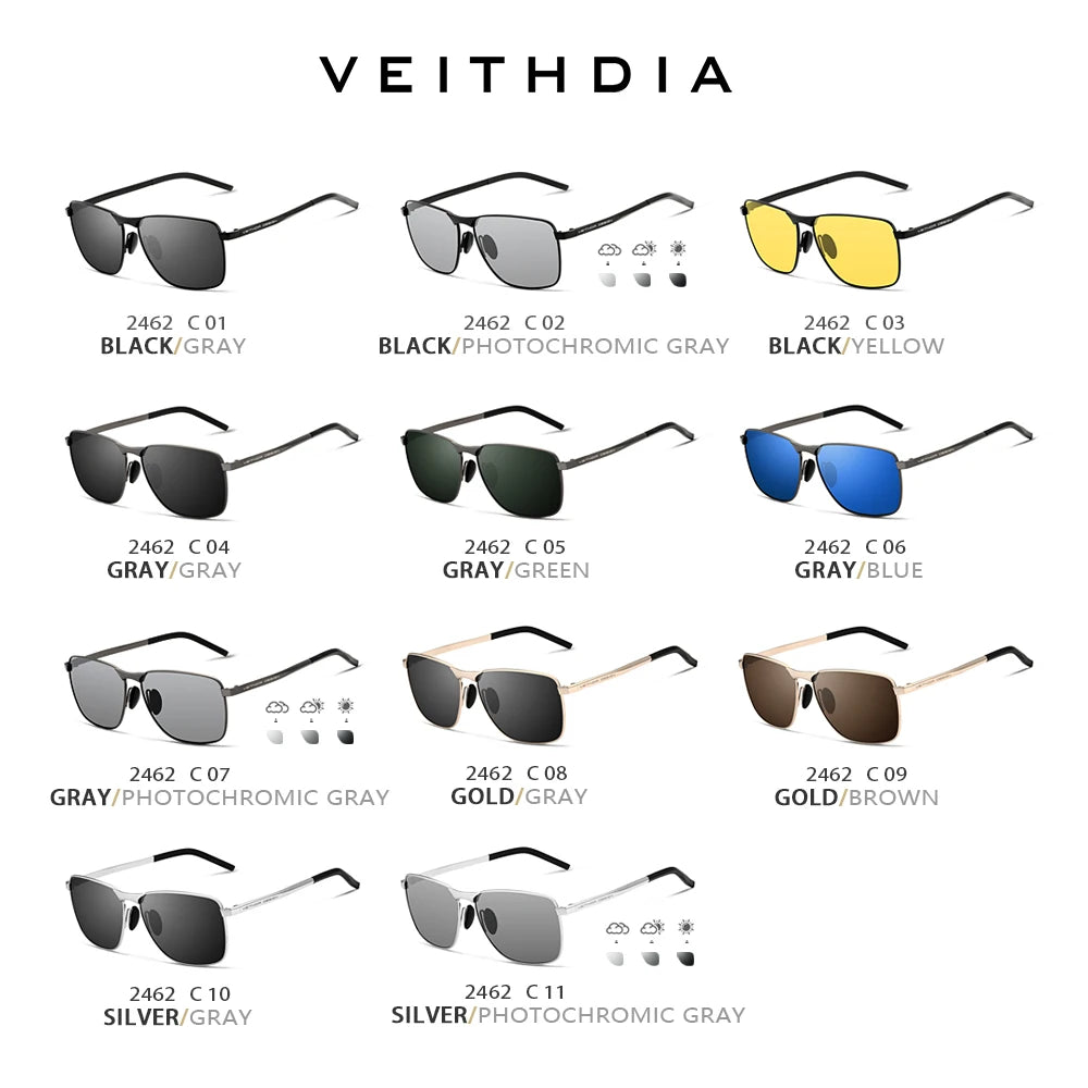 VEITHDIA Brand Men's Vintage Sports Sunglasses Polarized UV400 Lens Eyewear Accessories Male Outdoor Sun Glasses For Women V2