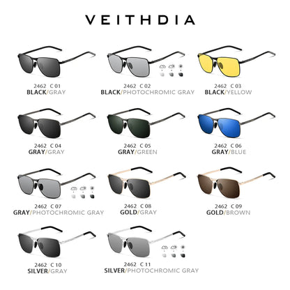 VEITHDIA Brand Men's Vintage Sports Sunglasses Polarized UV400 Lens Eyewear Accessories Male Outdoor Sun Glasses For Women V2