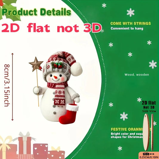 15 Pieces in a Random Assortment of Styles, Christmas Snowmen in Various Poses Holding Christmas Gifts, Handmade Christmas Ha