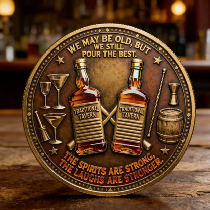 Old Bastards Whiskey Club Golden Plated 3D Carved Collectible Coin Unique Gift Item