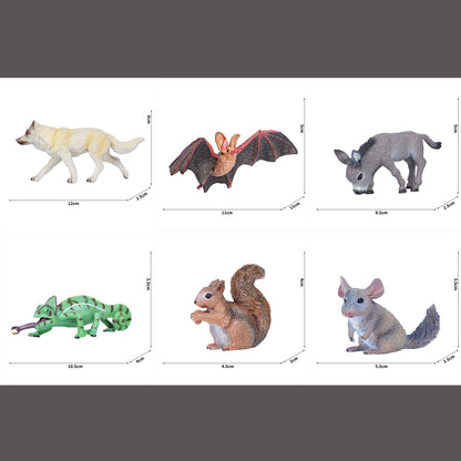 Simulation Wild Animal Model Wolf Monkey Fox Pangolin Squirrel Chinchilla Donkey Sloth Realistic Animal Figures Toys For Kids
