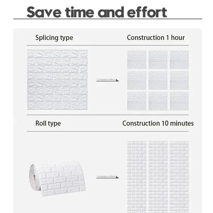70cmx1/5/10m 3D Wallpaper Decoration Self-adhesive Antique Foam Brick Wallpaper Living Room Bedroom Waterproof 3d Wall Sticke