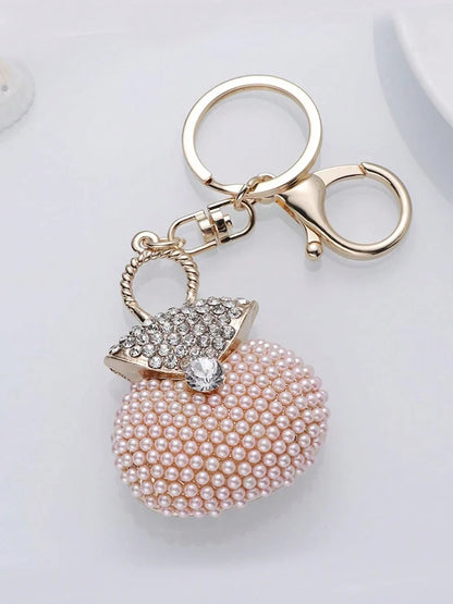 Korean Pearl Beads Diamond Studded Key Chain Advanced Exquisite Bag Pendant Holiday Gifts ﻿ ﻿ - style2