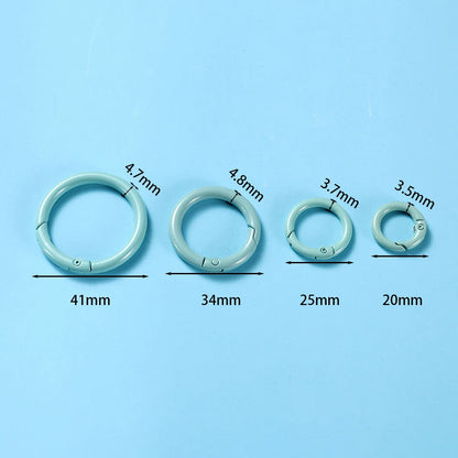 5Pcs/Lot 21 Colors Metal O Ring Spring Clasp Openable Round Carabiner Keychain Clips Hook Dog Chain DIY Jewelry Buckle Connec