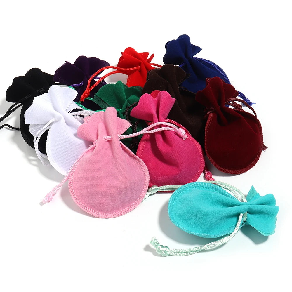 10pcs Gourd Velvet Gifts Bags Colorful Drawstring Jewelry Bags Storage Pouches For Wedding Christmas Party Gifts Packaging Ba