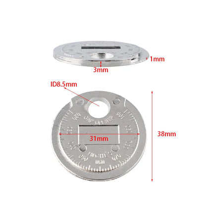 1pc Coin- Type 0.6-2.4mm Spark Plug Gap Gauge Measurement Tool Range Spark Plug Gage Caliber Measuring Tool