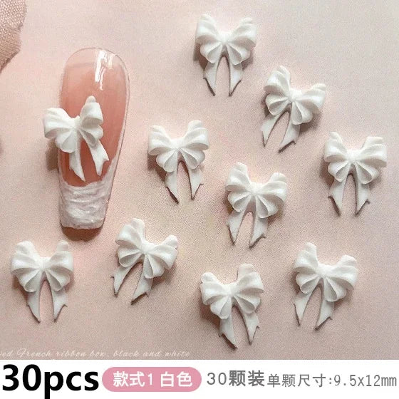 French Ribbons Colorful Resin Cute Bowknot Charm Leopard Print Bow Tie Nail Art Decorations Manicure Tools Accessories Wholes