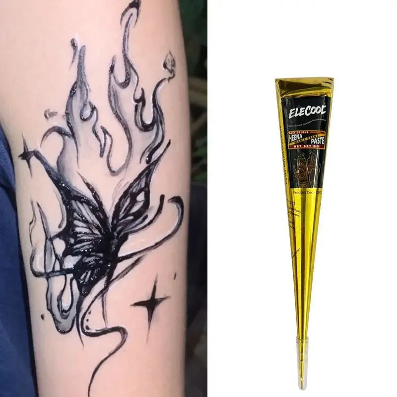 Natural Temporary Flash Tattoo Paste Black Henna For DIY Tattoo Sticker Body Paint Tattoo Cream Indian Wedding Henna Tattoo P
