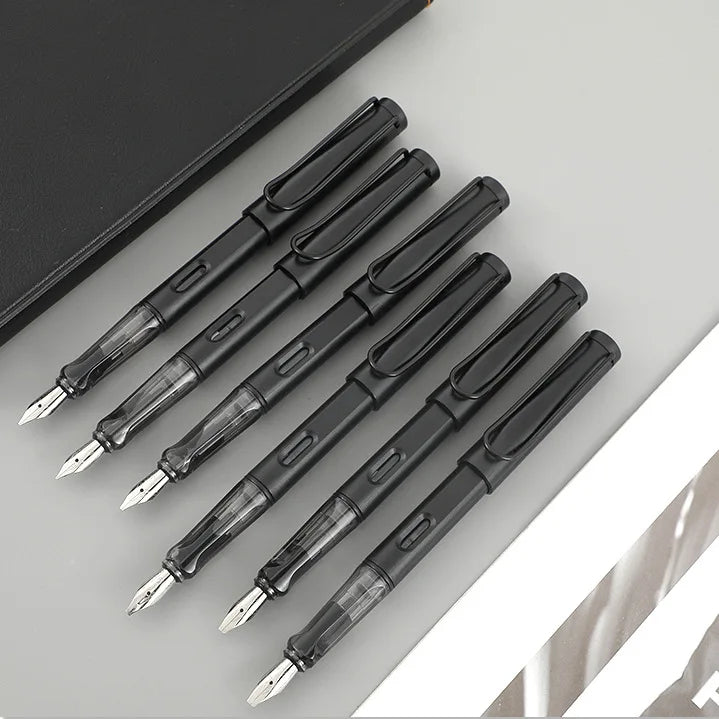 6pcs/Set Flat Tip Calligraphy Pens Art Parallel Writing Set Tibetan Arabic Fountain Pen for Gothic Lettering Stationery - bla