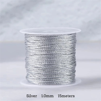 Gold/Silver Thread Macrame Cord Rope Bracelet Necklace Braided String For DIY Tassel Beading Shamballa String Supplies