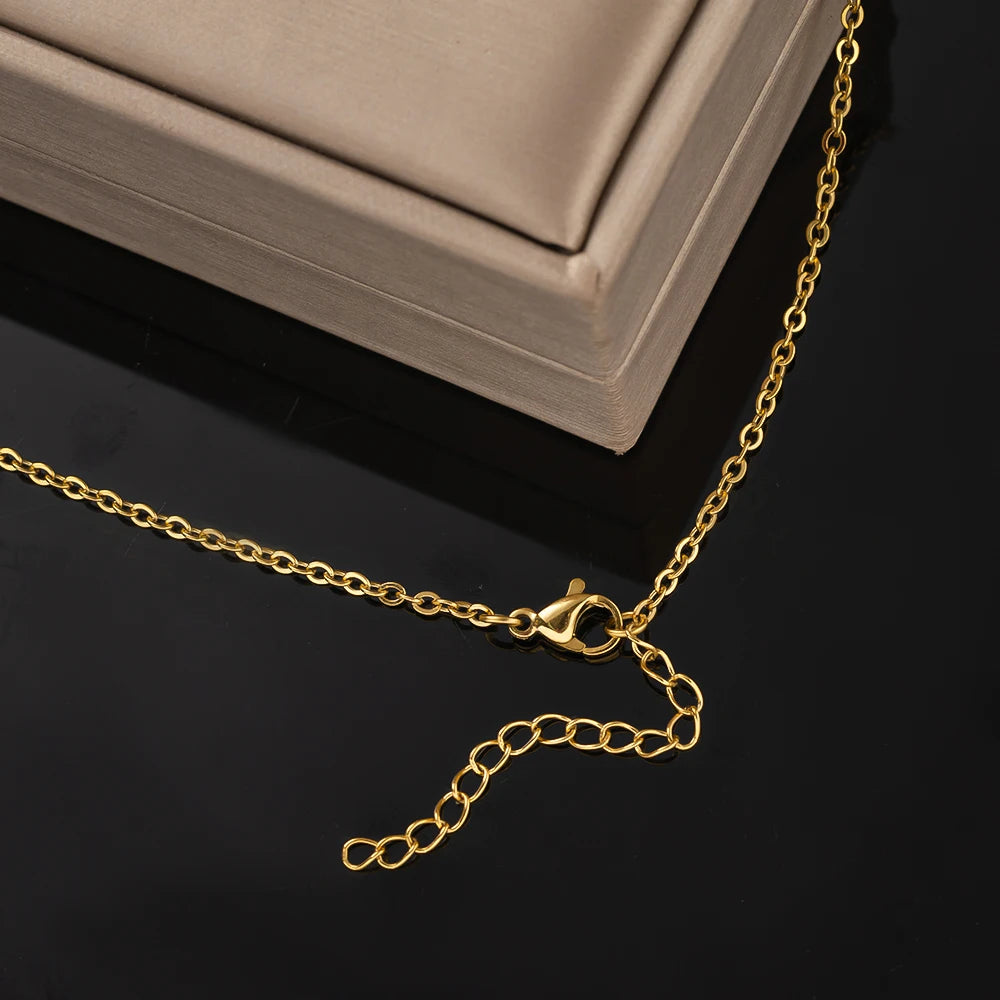 10pcs 45+5cm Gold Stainless Steel Link Cable Chain Necklace with Lobster Clasps for Men & Women Fashion Jewelry Gifts Making