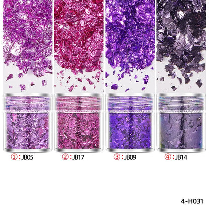4Bottles/Set Gold Foil Leaf Flake Craft For Epoxy Resin Mold Jewelry Making Decoration Gold Foil Paper Nail Art Glitter Suppl