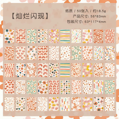 50pcs Vintage Paper Multi Style Deco Retro Stationery Supplies Writing Paper Junk Journal Label Scrapbooking Material Supplie