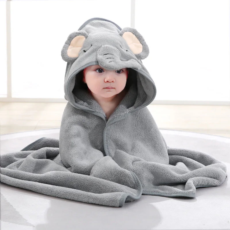 Cartoon Animal Baby Bath Towels Soft Newborn Hooded Towel Blanket Toddler Bathrobe Warm Sleeping Swaddle Wrap for Boys Girls 