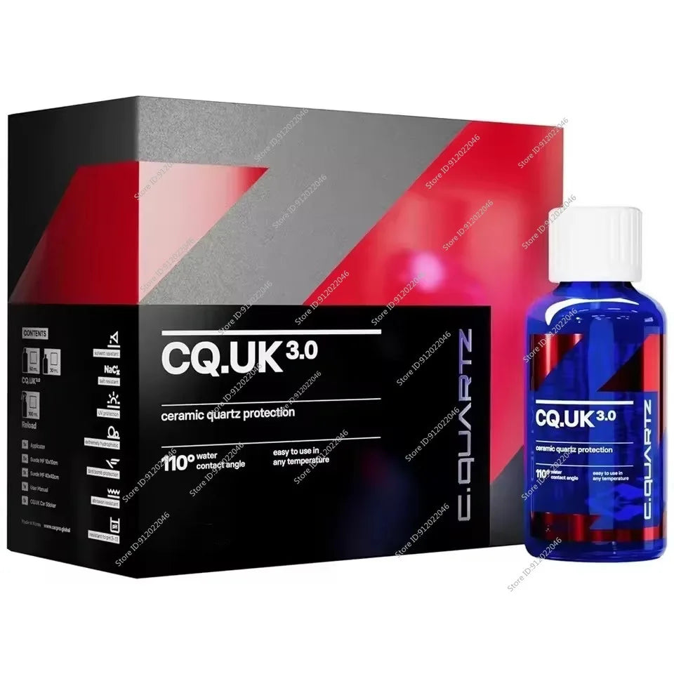 2026 CQUARTZ UK 3.0-Ceramic Coating for Cars Quartz Based Nanotechnology Bonds To Paint Glass Metal and Plastic - 30ml set