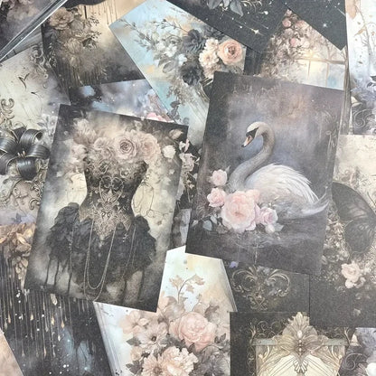 50 pieces of vintage scrapbooking material paper handmade tent DIY collage decoration background craft paper
