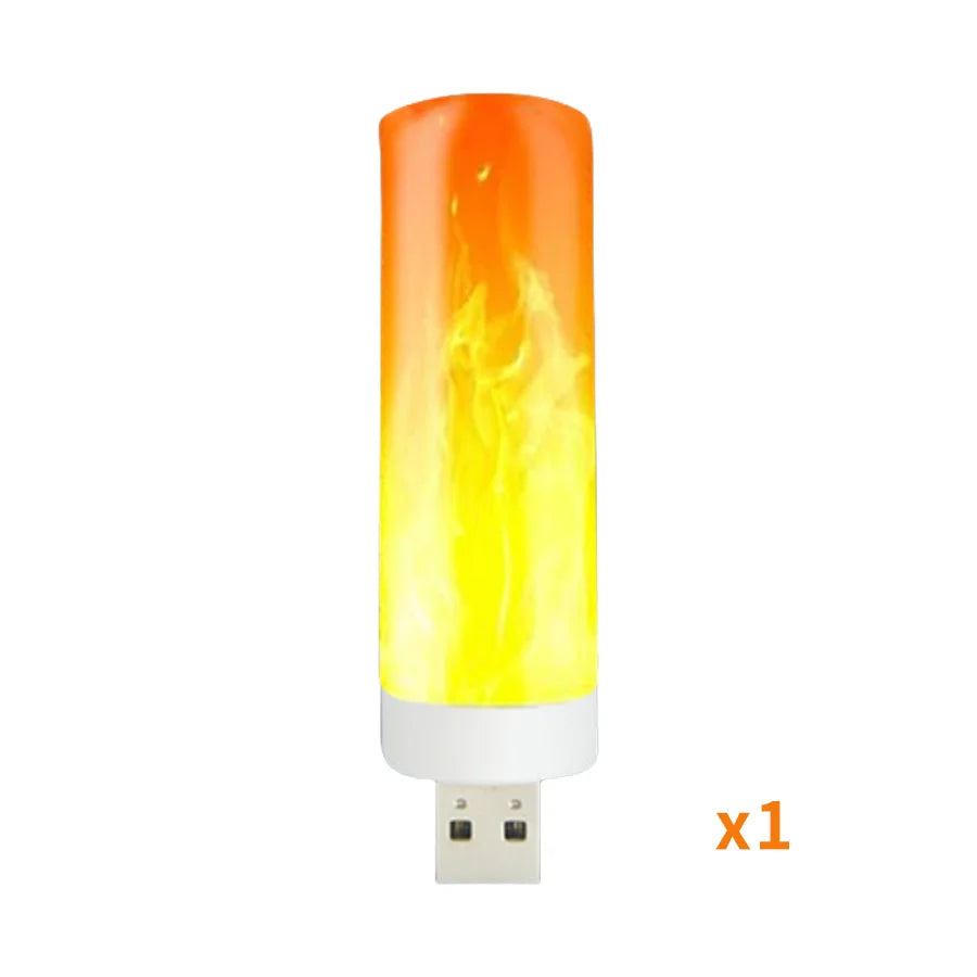 5V USB LED Flame Effect Light Bulbs USB Flame Lamp Candle Bulb Flameless Night Light Flickering Fire Bulb for Home Party Deco