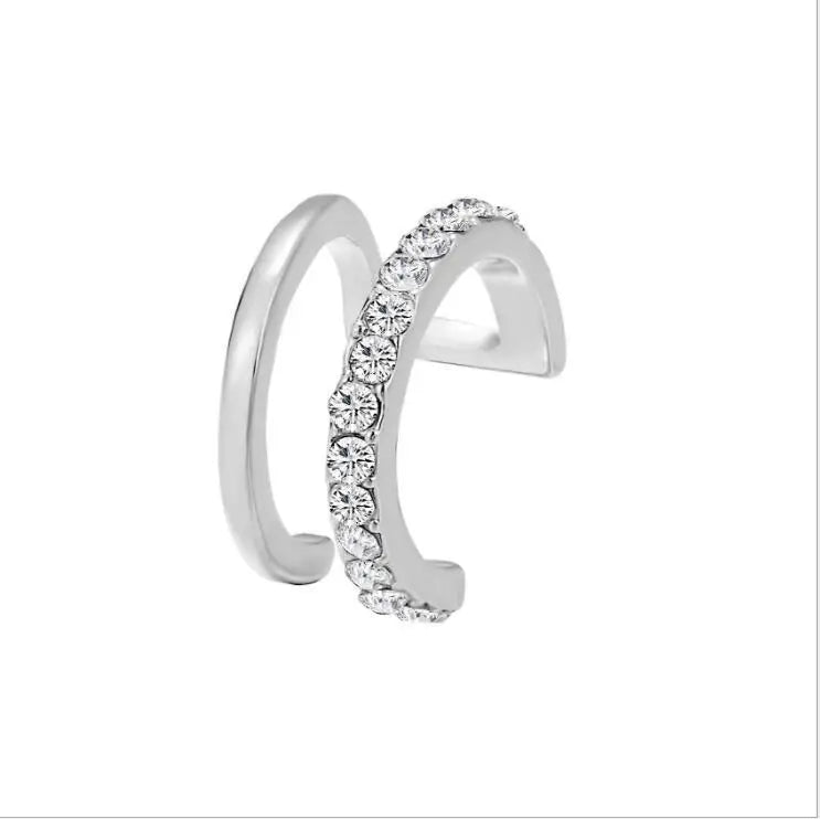 Silver Color Leaves Clip Earrings for Women Men Creative Simple C Ear Cuff Non-Piercing Ear Ear Clip Set Trend Jewelry Gift -