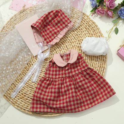 Dolls Clothes for 45cm Baby Dolls DIY Doll Accessories for 45cm Dolls Sweater Jumpsuite Clothes for Reborn Baby Dolls - red l