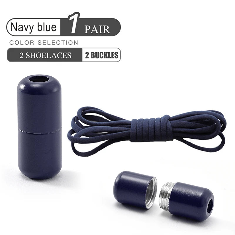 Elastic No Tie Shoelaces Semicircle Shoe Laces For Kids and Adult Sneakers Shoelace Quick Lazy Metal Lock Laces Shoe Strings 