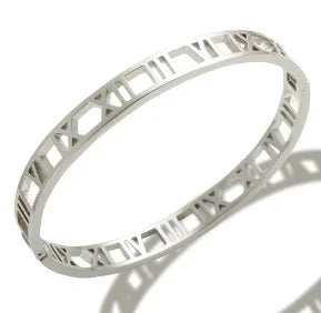 Fashion Simple Stainless Steel 3 Crystal Bracelet Bangle