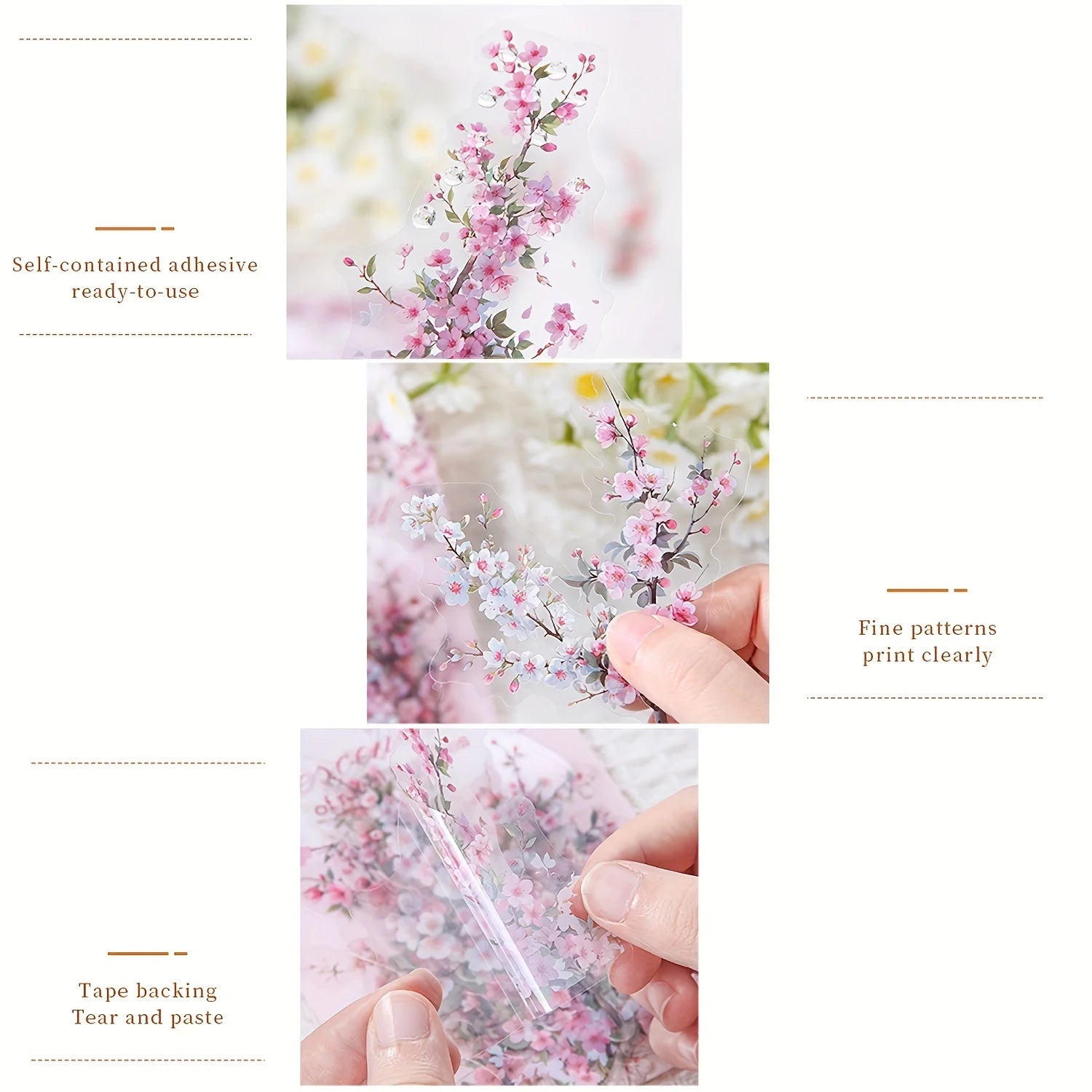 30 Pcs/Pack Vintage plant flowers PET waterproof sticker for DIY scrapbooking Journal Photo Album Decoration Materials Sticke