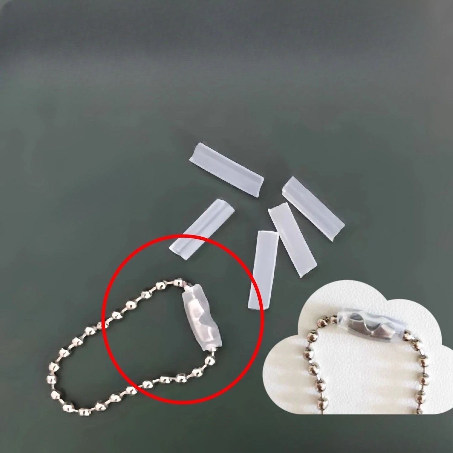 10/20/30/40/50Pcs Bead Chain Anti-lost Cover Pendant Chain Protective Cover Prevent Bag Ornament From Falling Off
