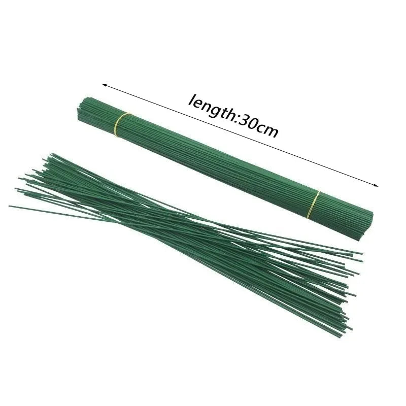 Artificial Flower Stem Wire Flower Pole Rod for diy Chenille Stems Stick Simulation Flower Material With Green Floriculture T