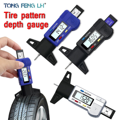 Digital Car Tyre Tire Tread Depth Gauge Meter Measurer Tool Caliper Thickness Gauges Tread Brake Pad Shoe Tire Monitoring Sys