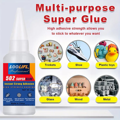 502 High-Strength Cyanoacrylate Glue Fast-Drying Adhesive for Automotive Bumpers, Metal & Plastic, Ideal for Repairs & DIYFix