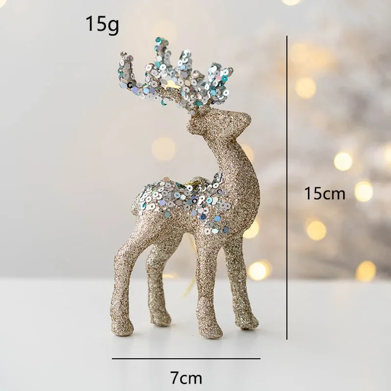 Christmas Supplies 2024 Christmas Pendant Tree Decorative Pendant Pink Flocked Deer Ornament New Year'S Decor новогодний деко