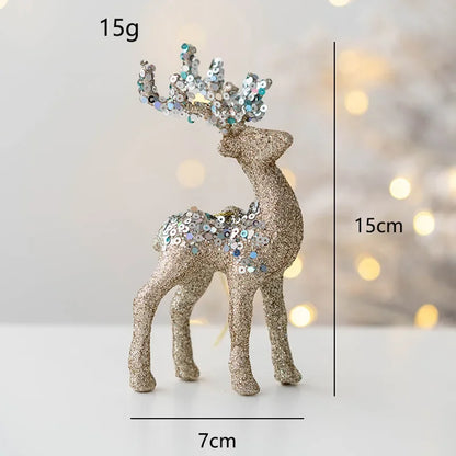 Christmas Supplies 2024 Christmas Pendant Tree Decorative Pendant Pink Flocked Deer Ornament New Year'S Decor новогодний деко