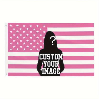 Custom Pink USA America Flag 3X5 Ft Personalized Flags Design Your Image Funny Tapestry Poster Dorm Room, Living Room, Bedroo