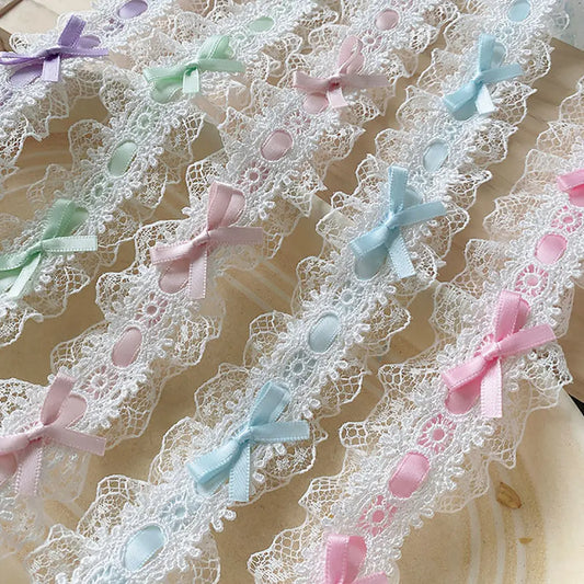 2Meters Bow Decorative Lace Trim Ribbons For Crafts Party Dress Sewing Diy Supplies Handmade Fabric Gift Wrapping Trimming Bl