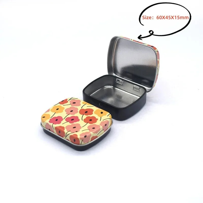 New Square Tin Storage Boxes Small Metal Storage Box Silver Jewelry Keys Coins Metal Box Tin Wedding Candy Storage Tin Can