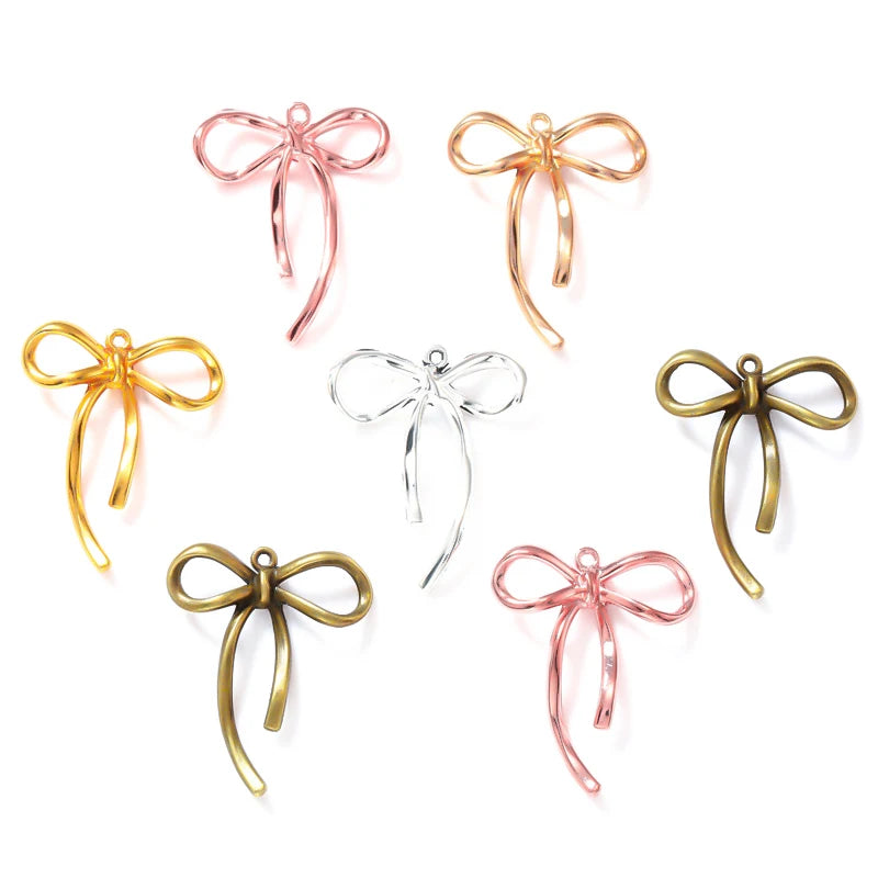 20pcs delicate Bow knot Charms for Bracelet Necklace Pendant Jewelry Making Handmade Crafts diy Supplies 20*25mm N177