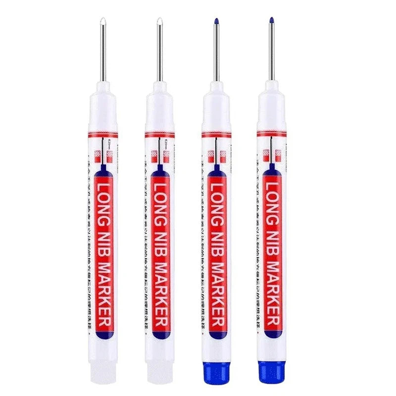 4Pcs/Set 20mm Deep Hole Long Nib Head Markers For Metal Perforating Pen Waterproof Bathroom Woodworking Decoration Multi-Purp