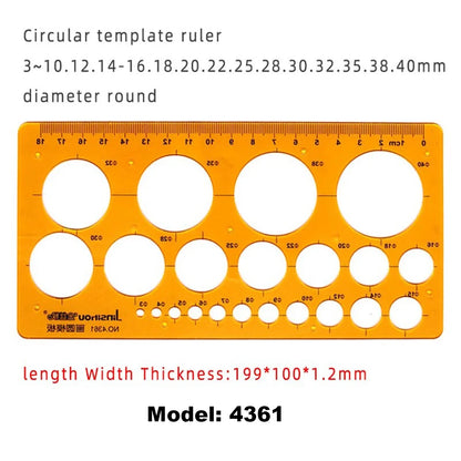 Architectural Drafting Template Set - Round & Oval Shapes, Resin Design Rulers for Furniture and Building Plans, Office Suppl