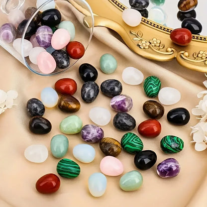 12 PCS Egg Stones, Polished Crystal Stones, DIY Decorations, Suitable as Home Décor, Desktop Ornaments, Aquarium Decorations