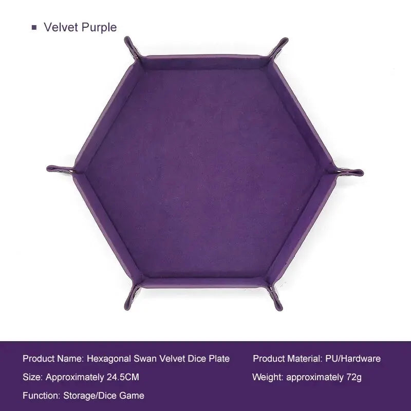 1pc Hexagonal Dice Tray and Miscellaneous Storage Box Board Game Dice Tray Accessories Leather Dice Tower - 1pc purple