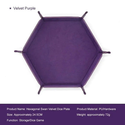 1pc Hexagonal Dice Tray and Miscellaneous Storage Box Board Game Dice Tray Accessories Leather Dice Tower - 1pc purple