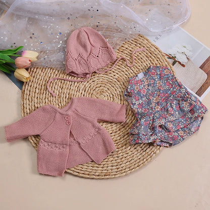 Dolls Clothes for 45cm Baby Dolls DIY Doll Accessories for 45cm Dolls Sweater Jumpsuite Clothes for Reborn Baby Dolls - flowe
