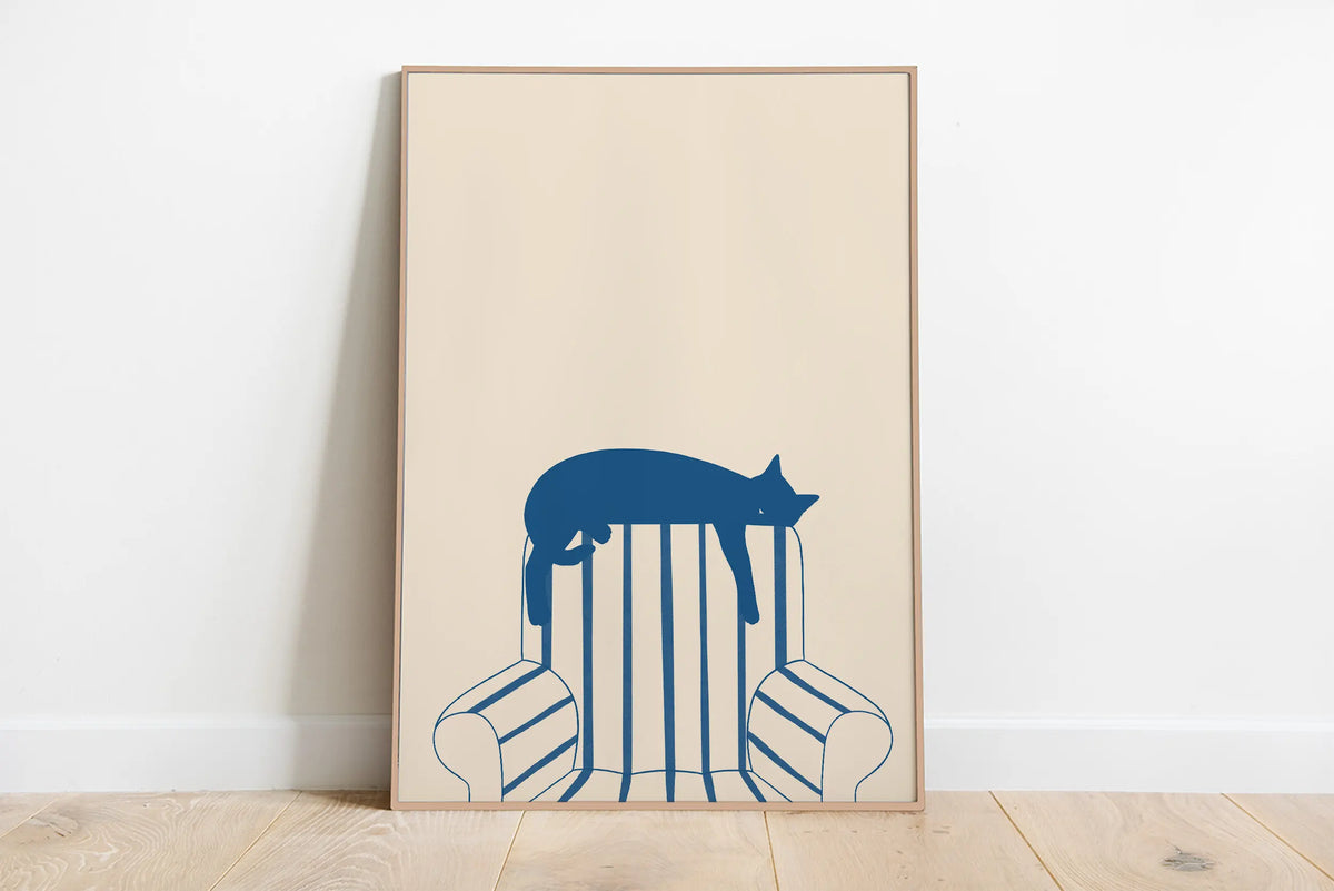 Minimalist Aesthetic Cute Animal Wall Art Illustration Poster Sleepy Kitties Canvas Painting Home Decor Cat Lover Gift - 16 /