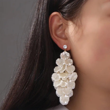 Fashion Exquisite Petals Tassel Earrings Jewelry Exaggerated Drop Earring Ornaments Luxury Vintage Earrings Party