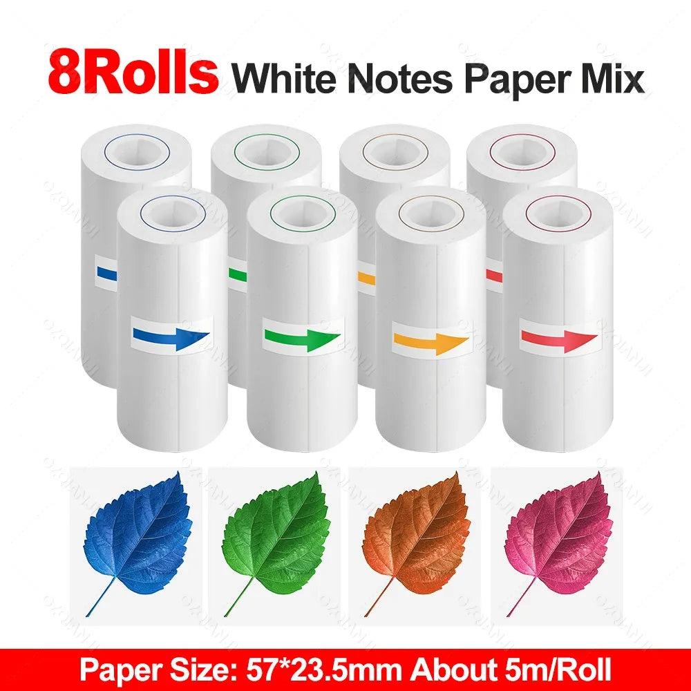 Thermal Printer Papers 57mm Color Papers for Camera Instant Print Kids Camera Printing Inkless Mini Portable Photo Printer - 
